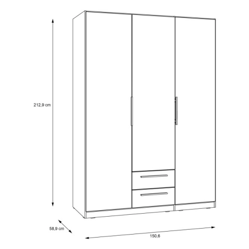 Szafa z lustrem i szufladami 150 cm Dąb Artisan